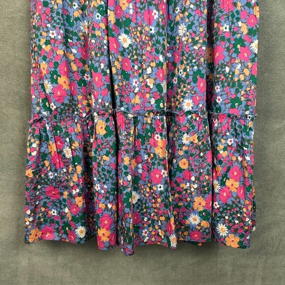 Rails Dress Womens Large Pink Amellia Leilani Floral Tiered Cottage Peasant - Picture 5 of 16